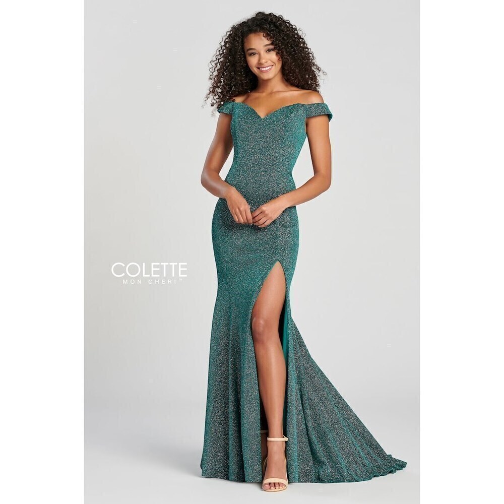 Colette Glitter Off the Shoulder Gown CL12028